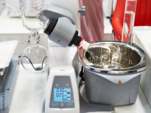 Laboratory rotary evaporator for chemistry photo