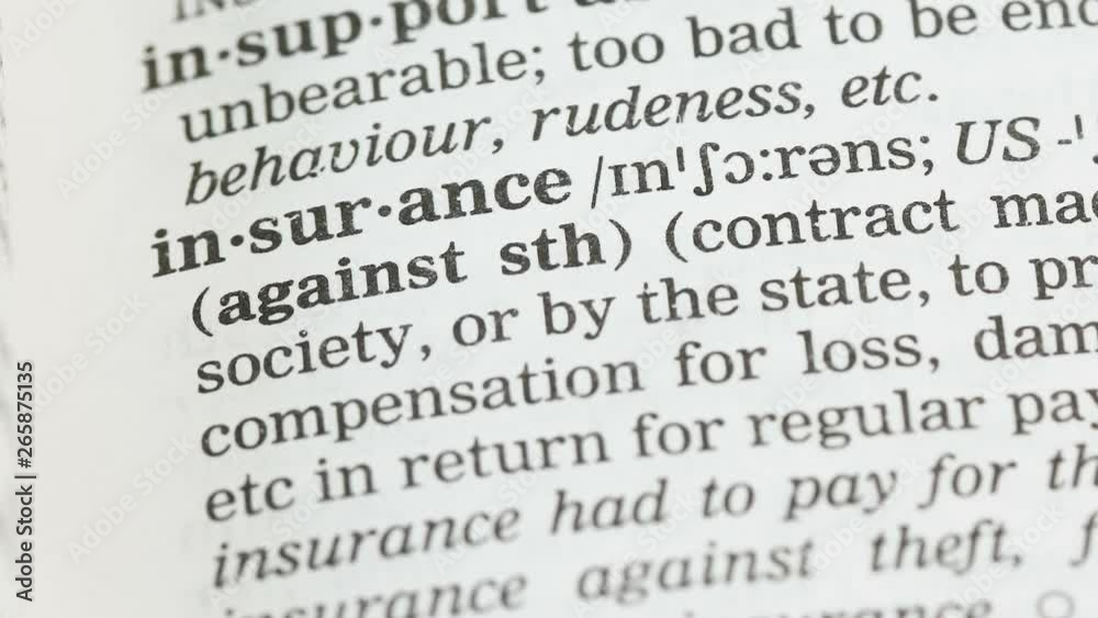 Insurance, meaning written in english vocabulary, health and property protection Insurance, meaning written in english vocabulary, health and property protection