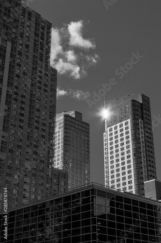 Sun reflecting off a skyscraper in Downtown Brooklyn, New ork City, NY, USA
