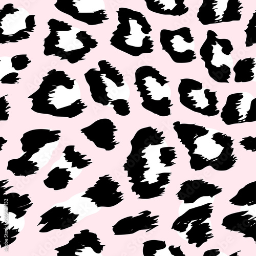 Leopard pattern design - funny  drawing seamless pattern. Lettering poster or t-shirt textile graphic design.   wallpaper  wrapping paper.
