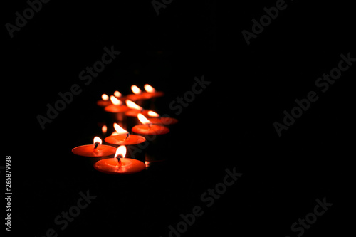 Candles in the dark. Memorial, hope