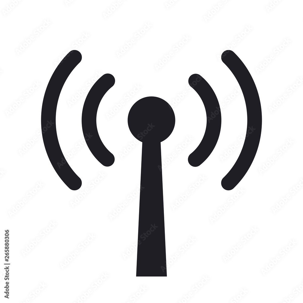 Antenna radio waves vector icon symbol Stock Vector