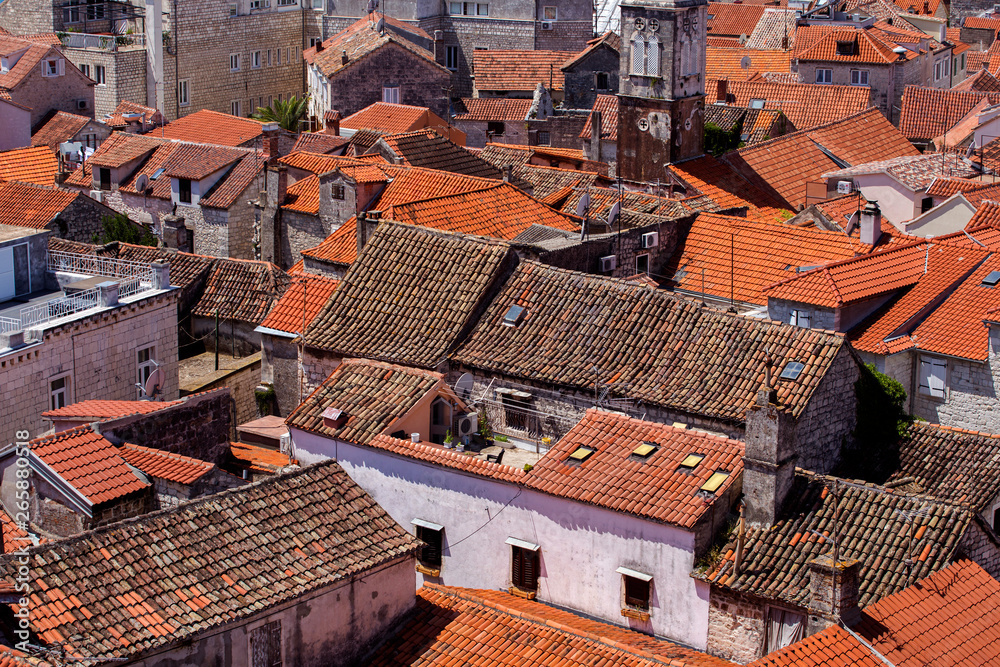 House roofs in Trogir old town, Croatia. 
