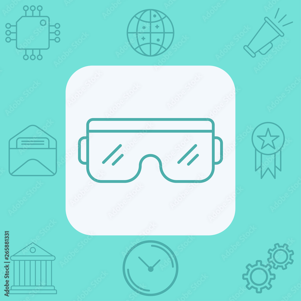 Safety glasses vector icon sign symbol Safety glasses vector icon sign symbol
