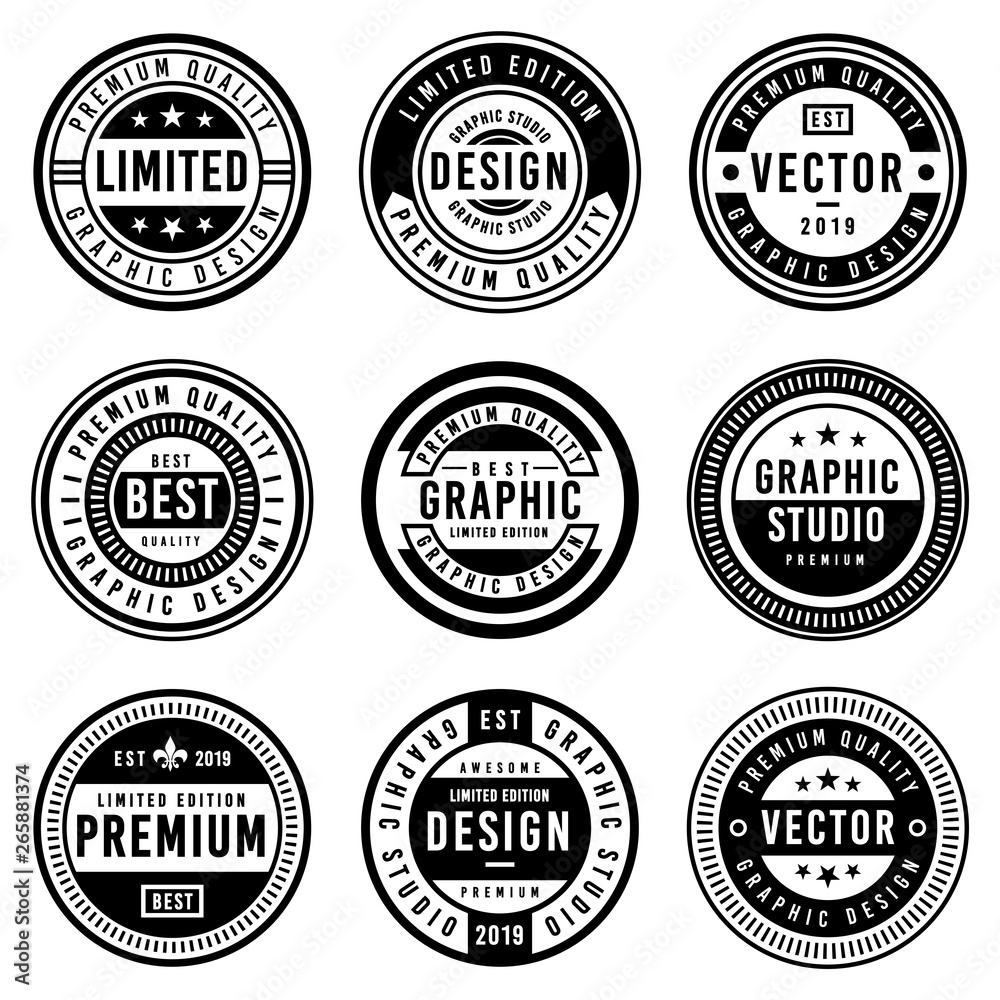 A Vintage badge design set.