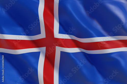 Iceland flag in the wind