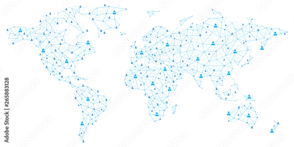 World Map - Global Human Business Connection World Map - Global Human Business Connection