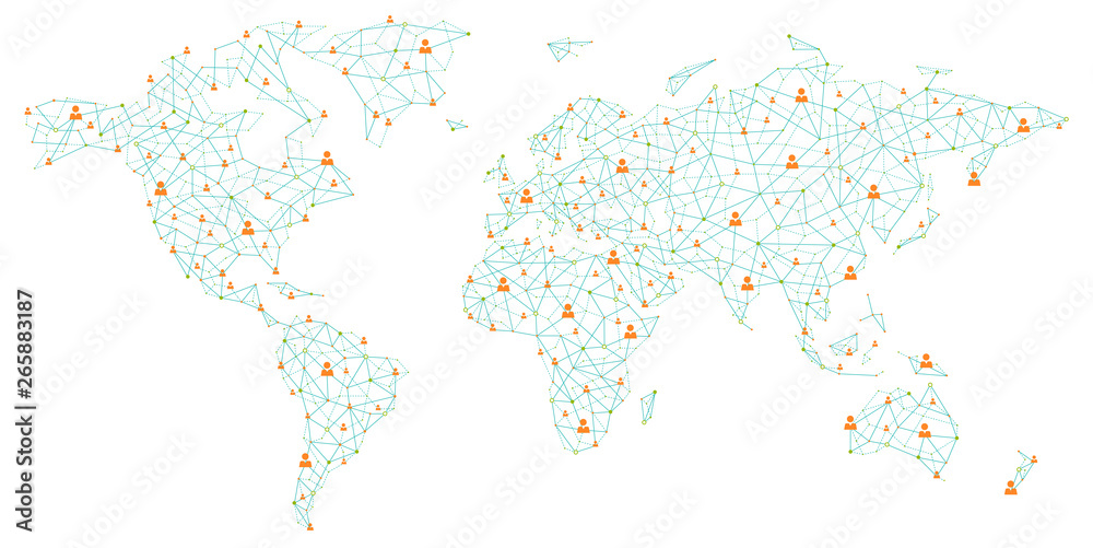 Obraz premium World Map - Global Human Business Connection