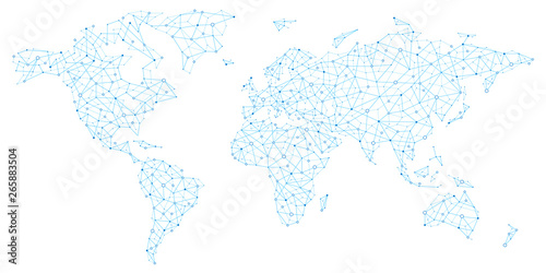 World Map - Global Technology and Business Connection
