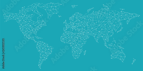 World Map - Global Technology and Business Connection