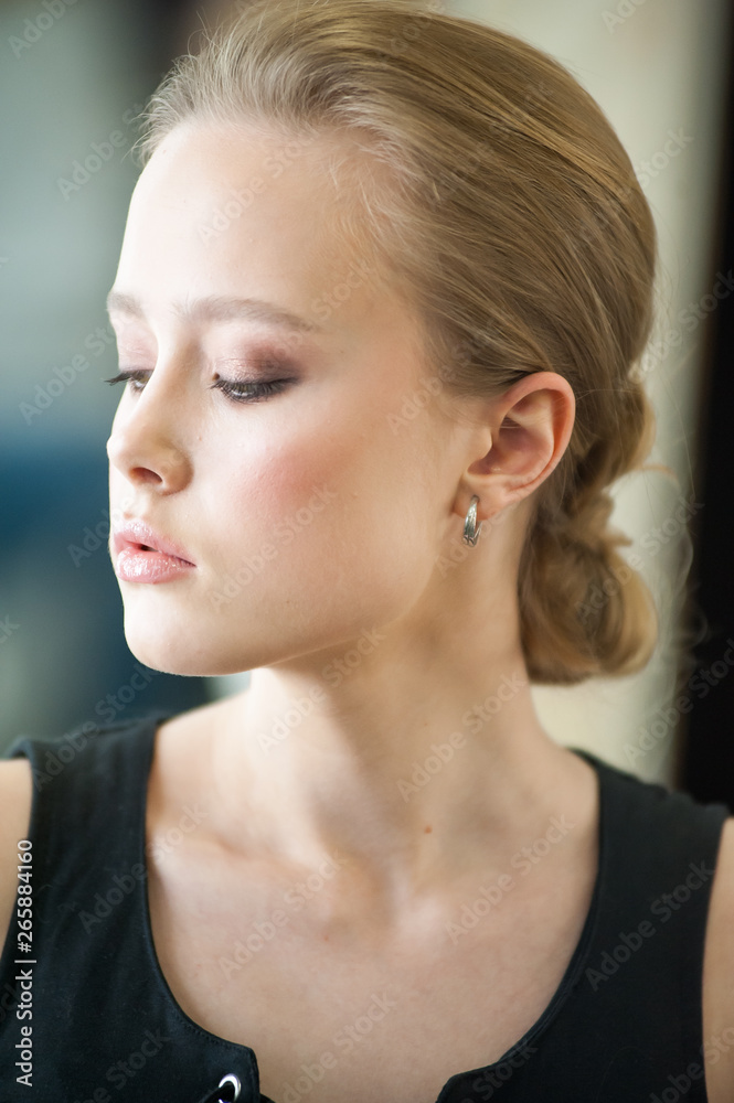 Close up portrait of beautiful young blonde woman Close up portrait of beautiful young blonde woman