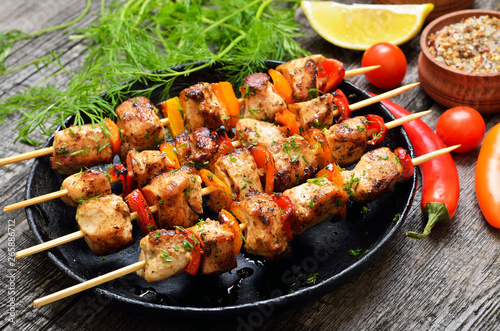 Chicken kebab with vegetables