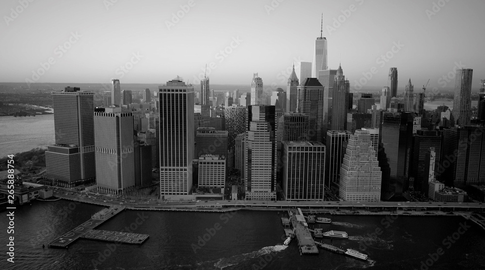 Fototapeta premium New York Cityscape View of Modern Urban Metropolis Skyscrapers Corporate Enterprise District Background