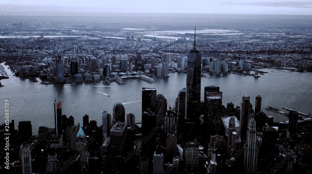 Fototapeta premium New York Cityscape View of Modern Urban Metropolis Skyscrapers Corporate Enterprise District Background