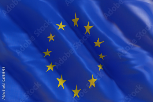 European Union flag in the wind