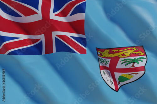 Fiji flag in the wind