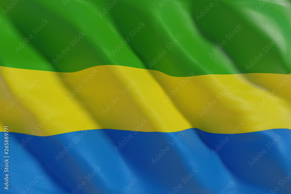 Fototapeta premium Gabon flag in the wind
