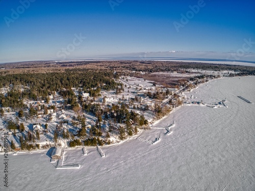 La Pointe on Madeline Island has a Winter Ice Road to connect to Mainland Wisconsin photo