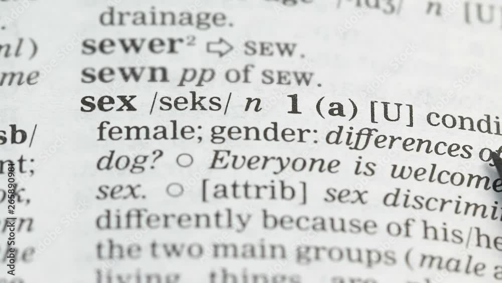 Sex word pointed in english dictionary, gender relations, disease prevention Sex word pointed in english dictionary, gender relations, disease prevention