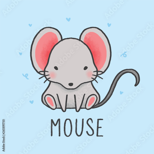 Cute Moose cartoon hand drawn style