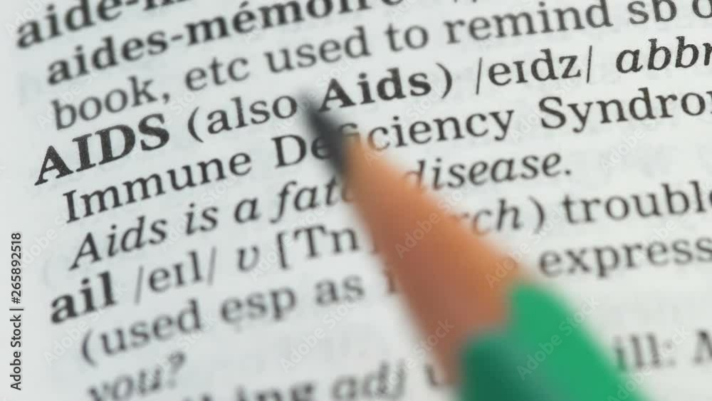 AIDS, meaning in vocabulary, sexually transmitted disease, lack of