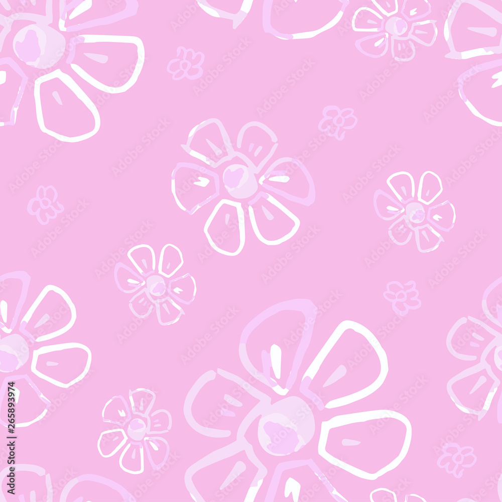 Seamless floral pattern with flowers in vintage style.