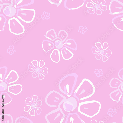 Seamless floral pattern with flowers in vintage style.