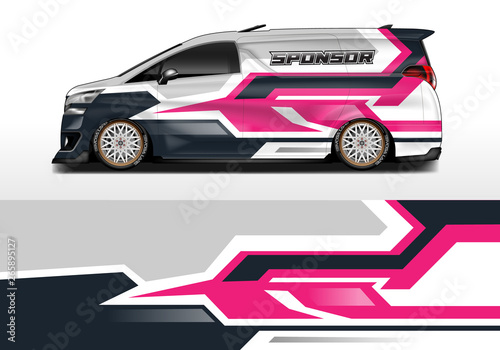 Car wrap company design vector. Graphic background designs for vehicle van livery   Eps 10