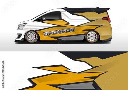Car wrap company design vector. Graphic background designs for vehicle van livery   Eps 10