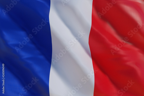 France flag in the wind