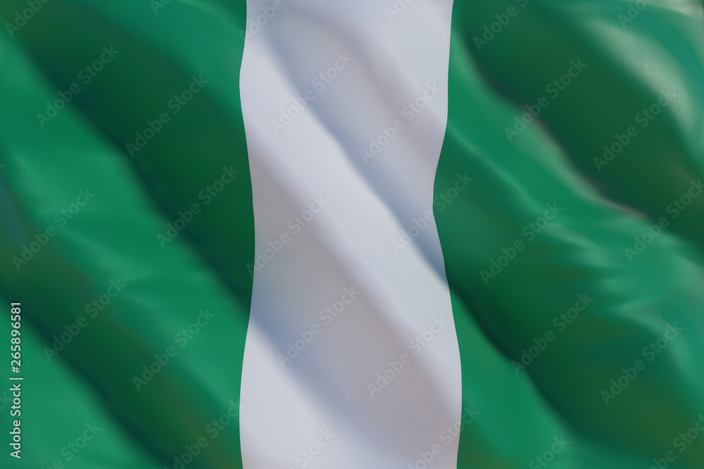 Nigeria flag in the wind