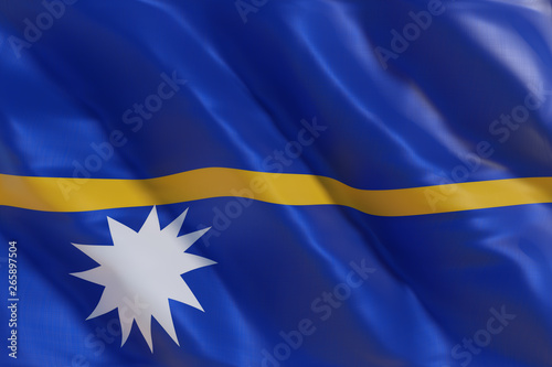 Nauru flag in the wind