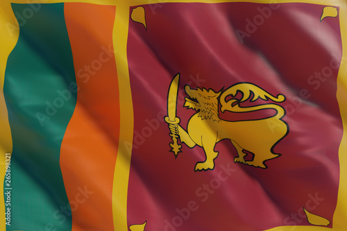 Sri Lanka flag in the wind photo