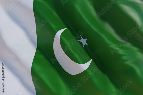 Pakistan flag in the wind
