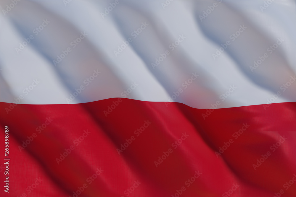 Naklejka premium Poland flag in the wind