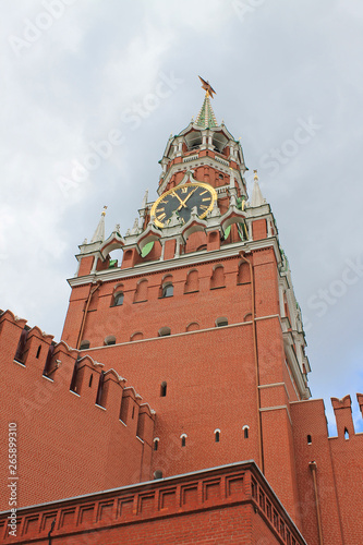Spasskaya tower of the Kremlin on red square in Moscow, Russia