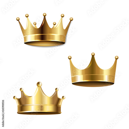 Crown Set Isolated White Background
