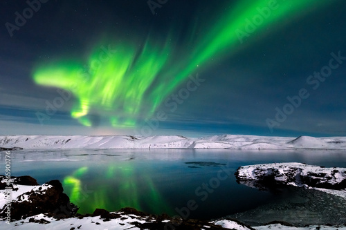 Aurora borealis on Reykjanes Peninsula   