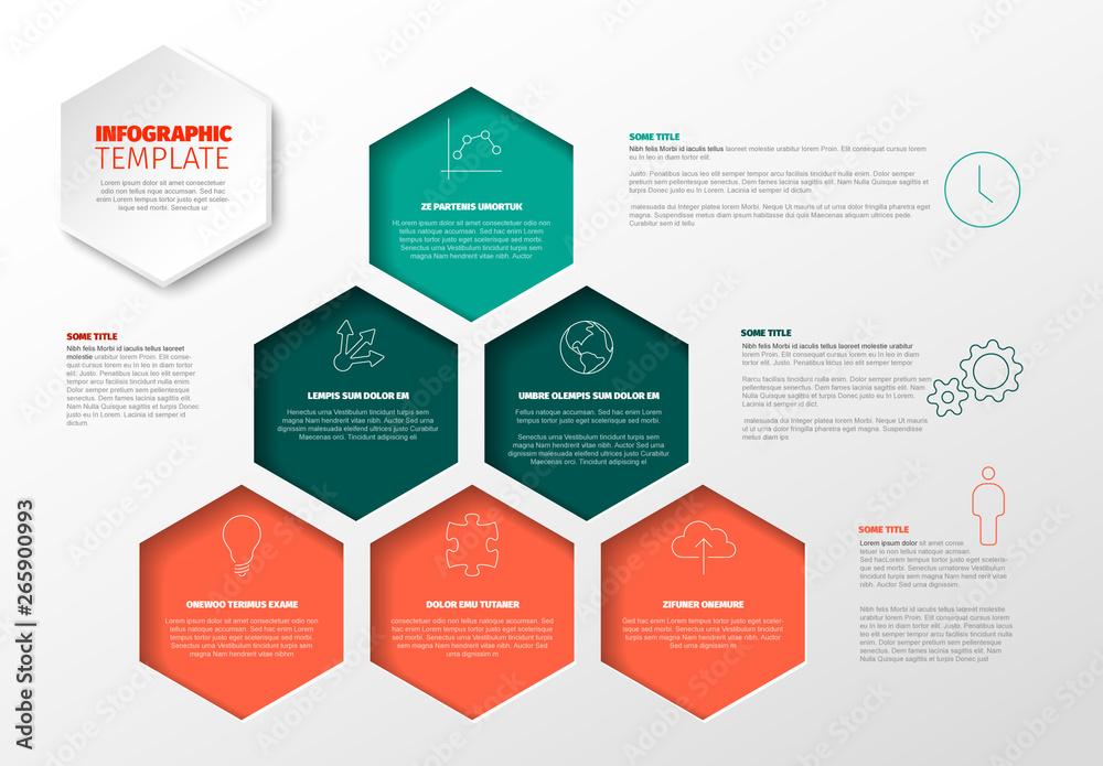 Infographic with Hexagonal Elements Stock Template | Adobe Stock