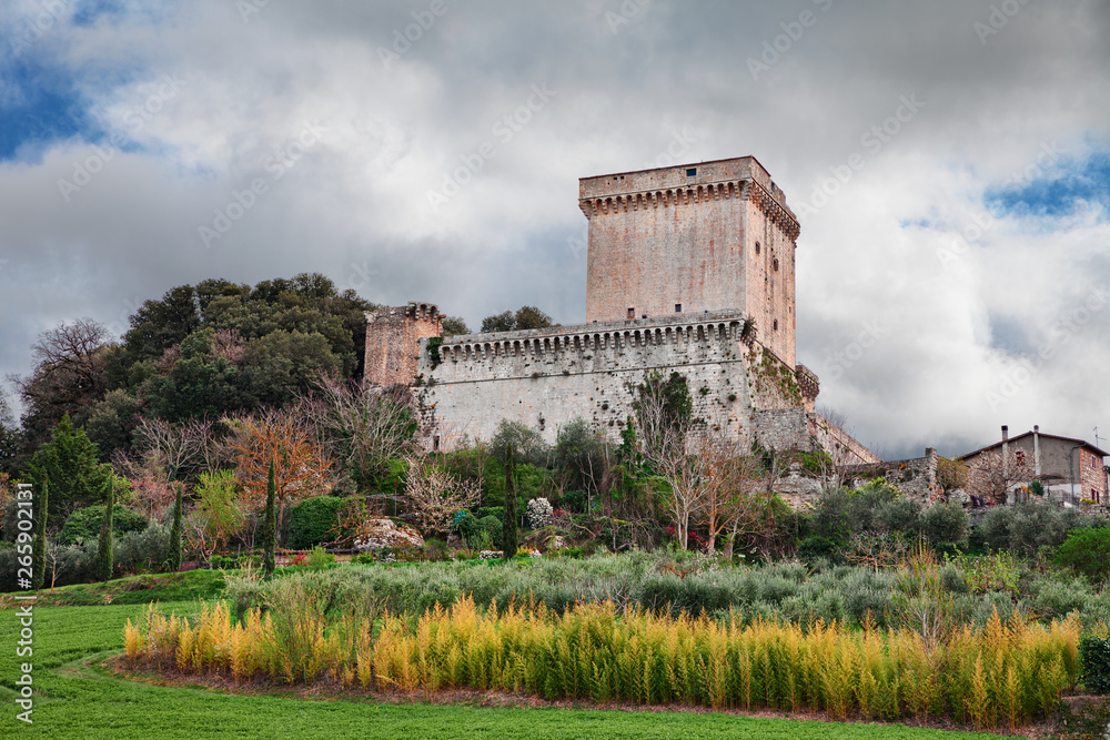 Sarteano, Siena, Tuscany, Italy: the medieval castle at the top of the village