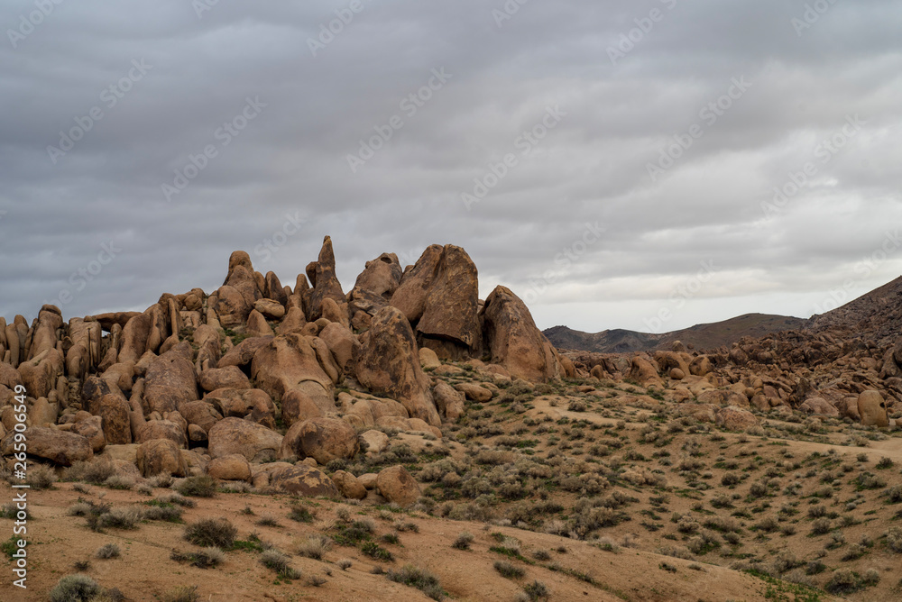 California desert landscape in the Sierra Nevada Alabama Hills