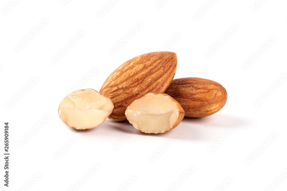 Almonds isolated on white background Almonds isolated on white background