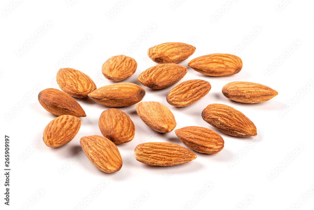 Almonds isolated on white background Almonds isolated on white background