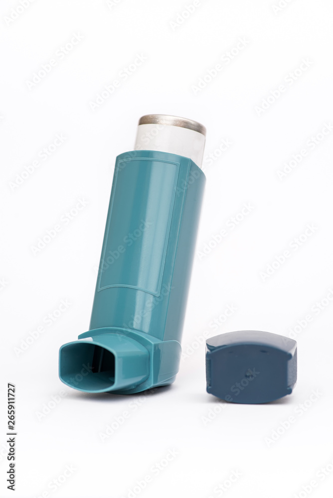Portable asthma inhaler isolated on white background Portable asthma inhaler isolated on white background