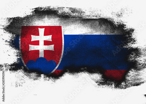 Fototapeta Slovakia flag painted with brush