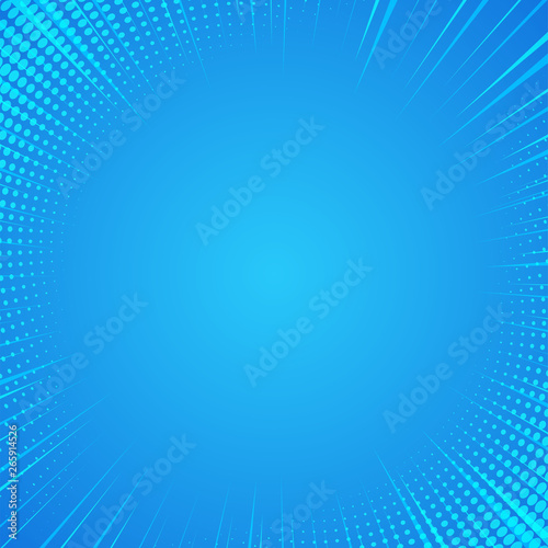Blue Abstract Comic Cartoon Sunlight Background.