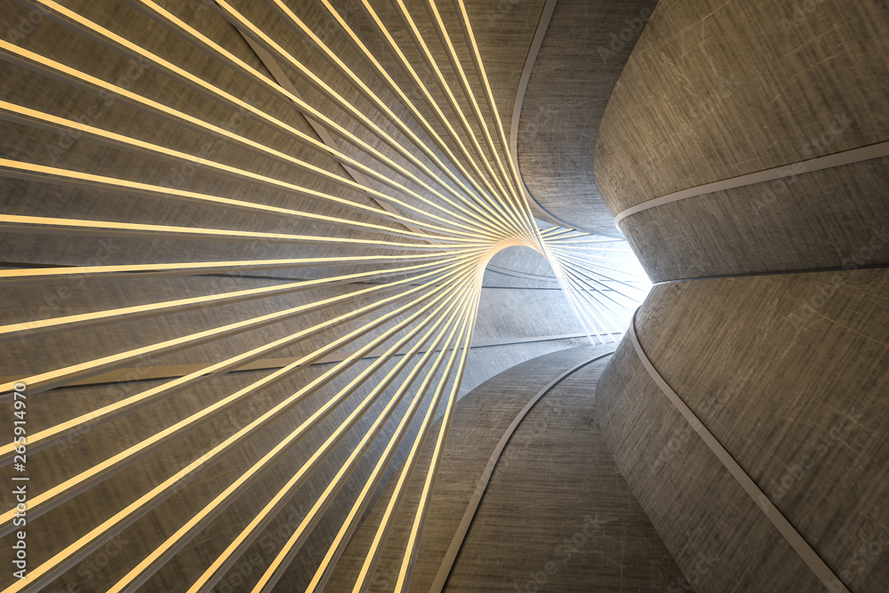 Obraz premium 3d rendering, dark science-fiction tunnel, dark background