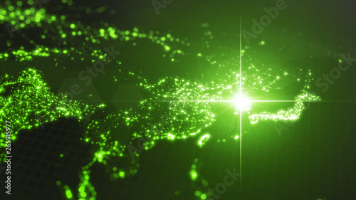 Photography power of south korea, energy beam on seoul