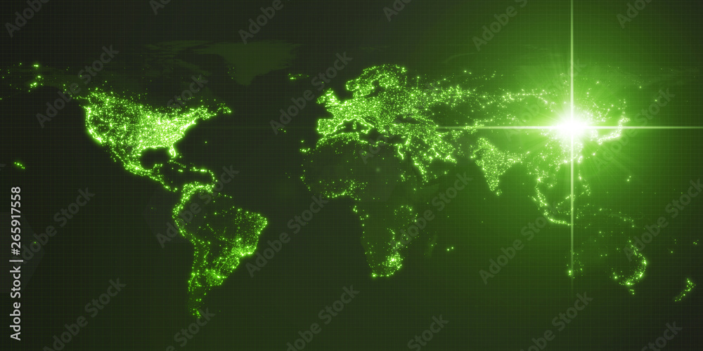 power of china, energy beam on Beijing. dark map with illuminated cities and human density areas. 3d illustration power of china, energy beam on Beijing. dark map with illuminated cities and human density areas. 3d illustration