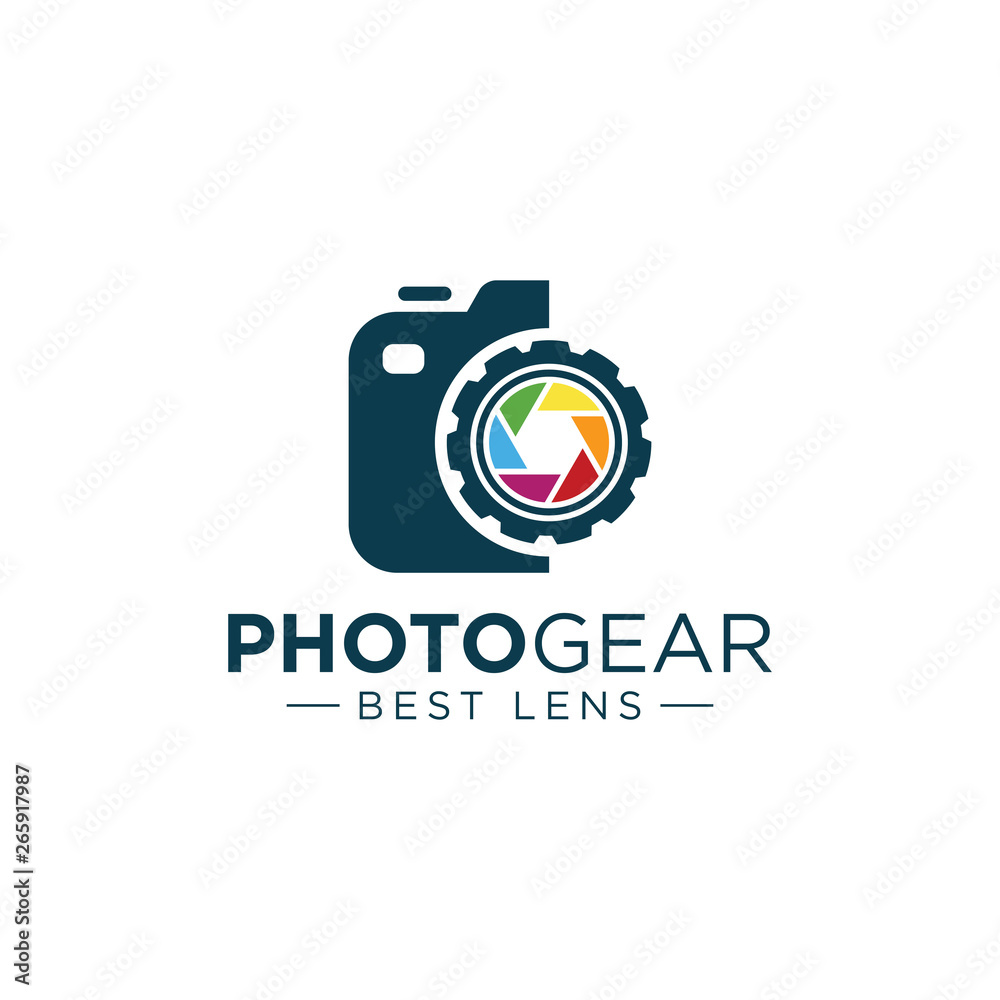 Photography and gear logo - Vector logo template Photography and gear logo - Vector logo template